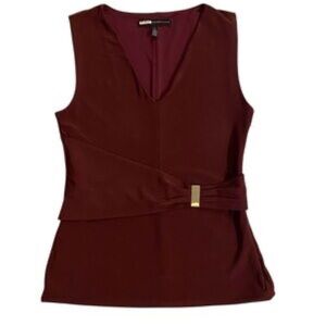 Maroon sleeveless top from White House Black Market, featuring a fitted design